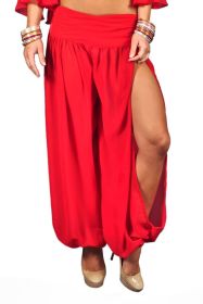 Plain Harem Pants, Red - S/M