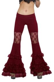 Ruffle Pant with lace -BUR-SM