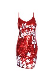 Sequin Dress - Red - M