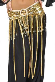 Sequin Butterfly Belt with Satin Straps - SM 34' - Gold