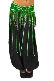 Sequin Butterfly Belt with Satin Straps - ML 36" - Green