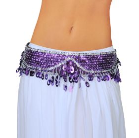 Beaded Belt with Paillettes - PUR-S/M