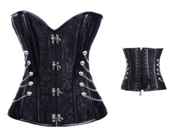 Steampunk Corset with Thong-BLK-M