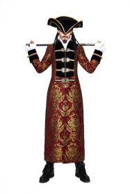 Pirate Embroidered Long Brocade Coat - XL