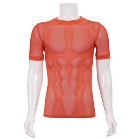 Punk Mesh T-Shirt, Neon Orange - M