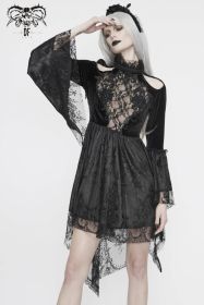 Gothic Black Lace Dress - M-L