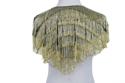 Shawl with straight fringes - Gold