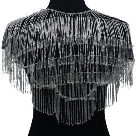 Shawl with straight fringes - Silver