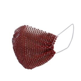 Rhinestone mesh mask - Red