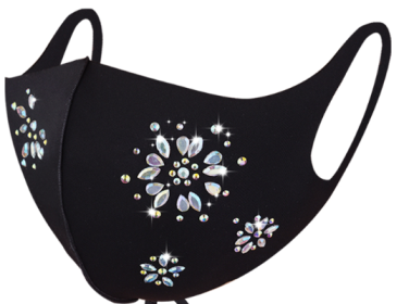 daisy rhinestones face mask