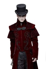 Men's Red Gothic Winter Coat - 3XL