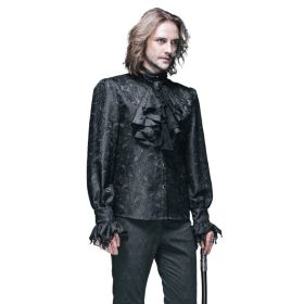 Palace style mens gothic shirt with removable tie-M