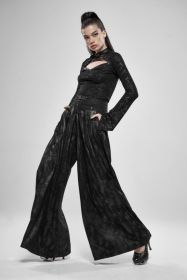 Steampunk Last Magician Wide Leg Pants-BK-XL......