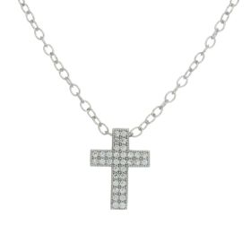 r cz cross necklace cr-silver