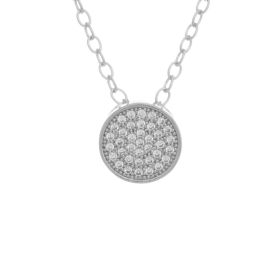 r cz pave round necklace cr-silver