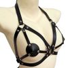 Leatherette Halter Bralette