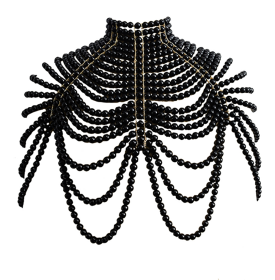 Pearl chunky bodychain - Black