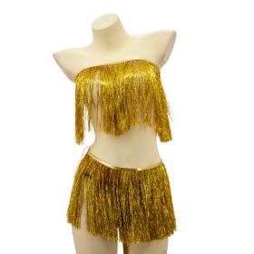 Rave fringes top and belt set - Gold