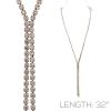 Lariat Necklace, Rhinestones 32"