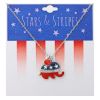 Rhinestones America Flag Elephants Necklace