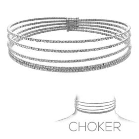 5 lines choker - Silver