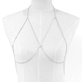 Bra Body Chain, rhinestone, Silver