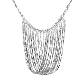 Silver Drape Chain Necklace