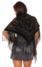 Velvet Scarf Triangle - Black