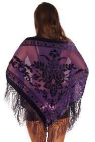 Velvet Scarf Triangle - Purple