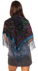 Velvet Scarf Triangle - Blue Multi