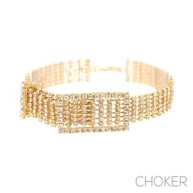 g rs Belt Buckle Choker Neck - Gold