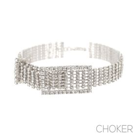 g rs Belt Buckle Choker Neck - Silver