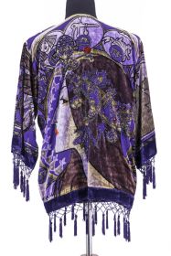 Short Beaded Jacket - Lady Face - Purple