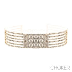 G RS Fixed Rectangle Choker-Gold