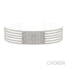 S RS Fixed Rectangle Choker-Silver