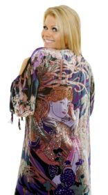 Lady Face Jacket Beaded - Purple