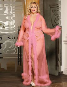 Long sheer robe - Pink - L/XL