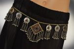 Belt - Afghan - Square Center with Circle ring flat coins ad bells - thin top