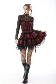 Punk Mini Strap Plaid Dress-S