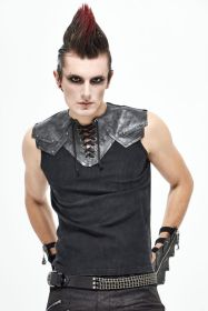 Men's Black Futuristic Vest - 4XL-5XL