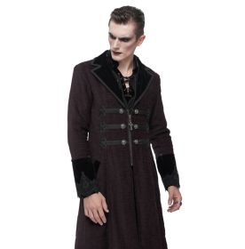 Dark Red Gothic Fur Cross Coat -M..