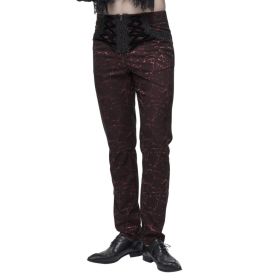 Gothic Laced up Zip up Red Pants-L