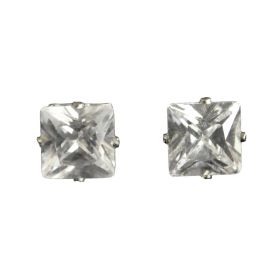 SQ CZ Stud - acrylic boxed (8mm / 2 CT)