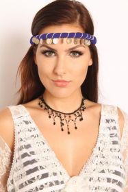 Coin HeadBand - Purple/Silver