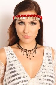 Coin HeadBand - Red/Silver