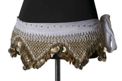 Sash Coin with Crochet - White/Gold