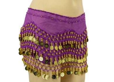 Coin Sash - Solid Color, Lilac  / Gold Coins