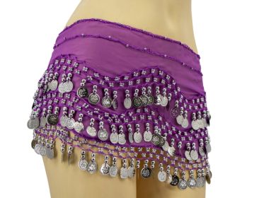 Coin Sash - Solid Color, Lilac  /Silver Coins