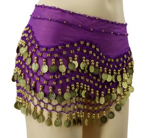 Coin Sash - Solid Color,Purple /Gold Coins