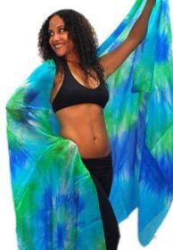 Silk Veil - Blue/Turq/Grn TieDye - Rainforest